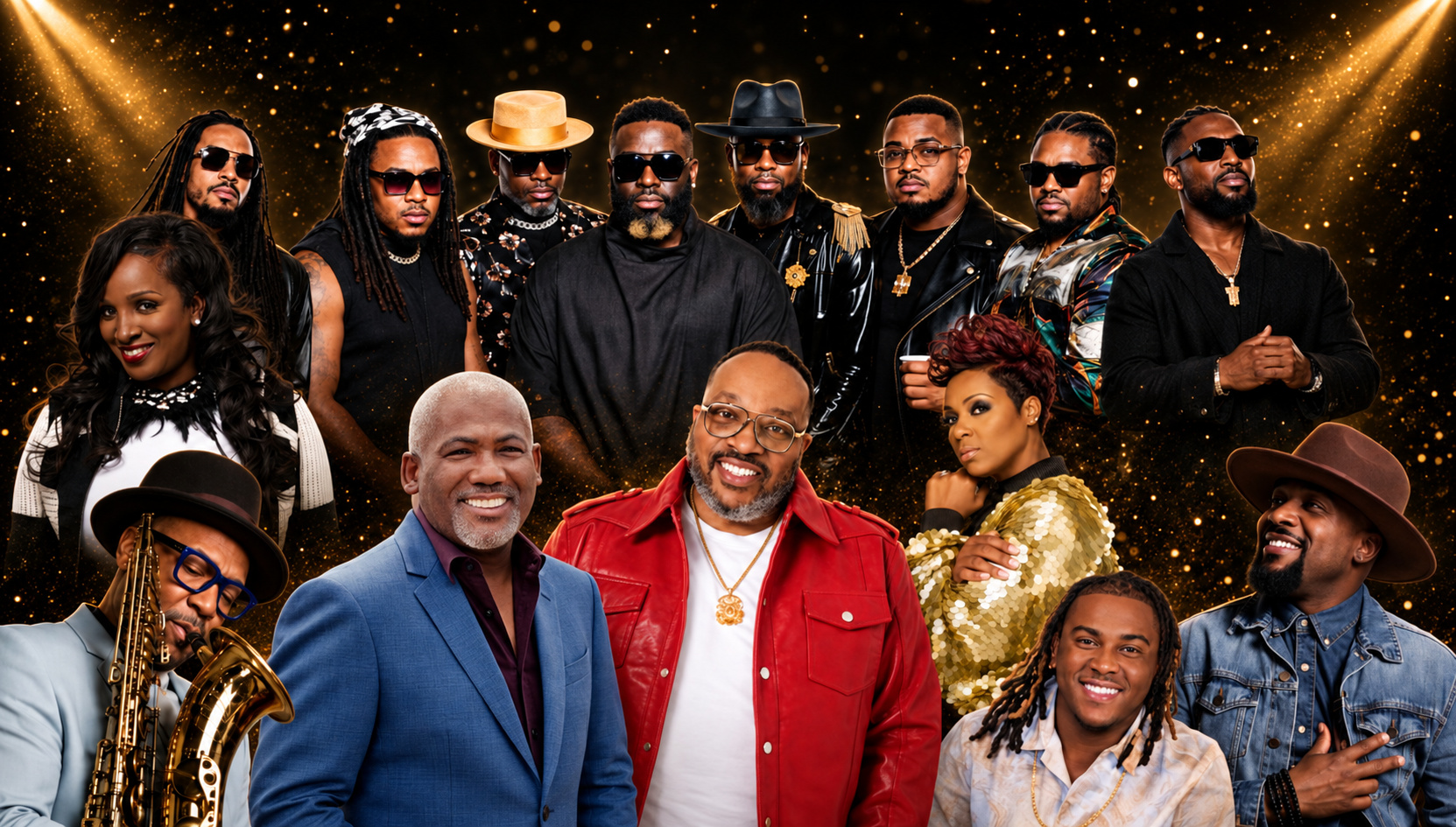 Gospel artists represented by Lone Oak Entertainment, including Marvin Sapp, Gene Moore, Lucinda Moore, Joshua Rogers, Jonathan Butler, Kirk Whalum, Cassandra Cleveland Robertson, and Sensere